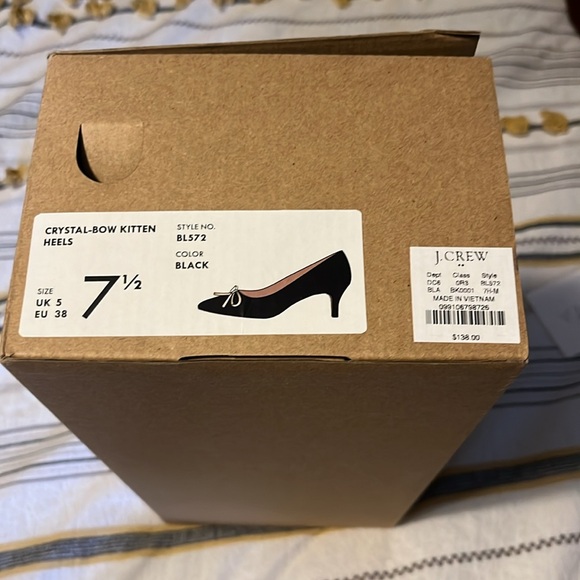 J Crew Factory Crystal Bow Kitten Heels 7.5 - Picture 5 of 5